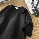 Ripped Solid Color Round Neck T-shirt