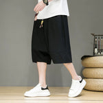 Linen Loose-fitting Low-rise Baggy Casual Shorts