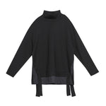 Faux Two-piece Ribbon Casual Loose Shirt