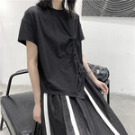 Drawstring Irregular T-shirt