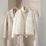 White Duck Down V-neck Down Jacket