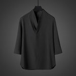 Vintage Ice Silk Loose Zen Clothes Half Sleeve T-shirt