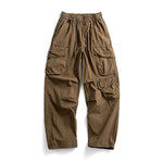 Japanese Loose Multi-pocket Straight-leg Cuffed Cargo Pants
