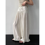 High-waisted Drawstring Pleated Culottes