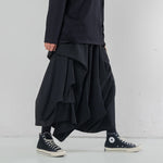 Multi-layered Pleated Cropped Wide-leg Pants Hakama