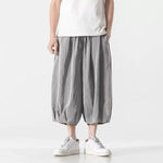 Retro Ice Silk Linen Over-the-Knee Pants