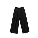 Retro Pleated High Waist Loose Straight Pants