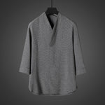 Vintage Ice Silk Loose Zen Clothes Half Sleeve T-shirt