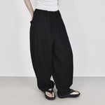 Casual Draped Floor-length Curved Trousers
