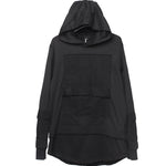 Dark Loose Hooded Pullover Sweatshirt