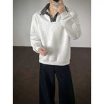 Retro Patchwork Faux Two-piece Sweatshirt