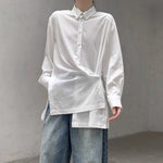 Loose Slit-buttoned Two-way Shirt