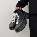 Platform Black Motorcycle Boots