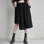Elastic Waist Irregular Leg Loose Pants