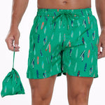 Stowable Surfboard Print  Swim Shorts