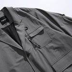 Loose-fitting Curved Lapel Blazer