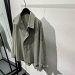 Striped Irregular Lapel Shirt