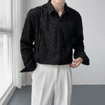Solid Lace Cutout Shirt