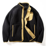 Polar Fleece Panel Stand Collar Jacket