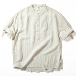 Retro Stand-up Collar Breathable Drape T-shirt
