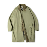 Army Green Lapel Hunting Mid-length Trench Coat