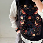 ã€�Nightingaleã€‘Round Neck Pullover Patch Loose Vest
