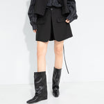 Women's Elastic-waist Layered Suiting Skirt-pants
