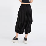 Women's Pleated Loose Casual Capri Pants