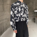 Stand Collar Button Down Printed Shirt