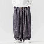 Corduroy Printed Casual Wide-Leg Pants