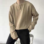 Small V-neck Long-sleeved T-shirt