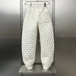Quilted Casual Wide-leg Cotton Pants