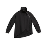 High-neck Side-zip Irregular Loose Top