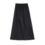 Drawstring High Waist Loose A-line Skirt