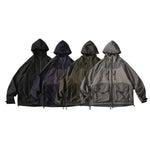 Color-blocked Large Pocket Shooded Windbreaker