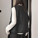 Retro Plaid Loose Vest Jacket