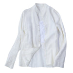 Stand-up collar Long-sleeved Linen Shirt