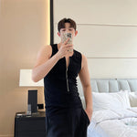 Zipper Embellished Tight Vest