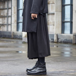 Dark Pleated Culottes Hakama Pants