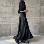 High Waist A-line Pleated Samurai Skirt