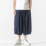 Retro Ice Silk Linen Over-the-Knee Pants