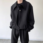 Irregular Placket Cropped Jacket