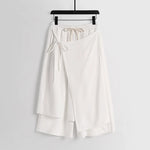 Linen Vintage Tie Wide Leg Straight Pants