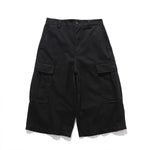 Vintage-style Multiple Pockets Cropped Trousers