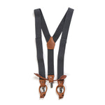 Adjustable Detachable Y Back Leather Suspenders Braces