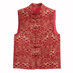 Auspicious Cloud Pattern Jacquard Stand-up Collar Vest