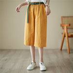 Retro Loose Wide Leg Cropped Pants