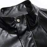 Stand Collar Leather Jacket