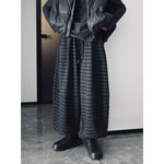 Retro Woolen Loose Plaid Wide-leg Casual Pants