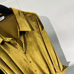 Loose-Fit Velvet Shirt with Fluid Drape